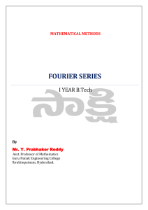 FOURIER SERIES I YEAR B.Tech By