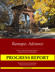 Ramapo: Advance  PROGRESS REPORT   