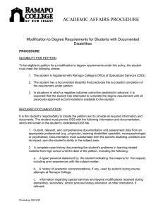 ACADEMIC AFFAIRS PROCEDURE  Modification to Degree Requirements for Students with Documented Disabilities