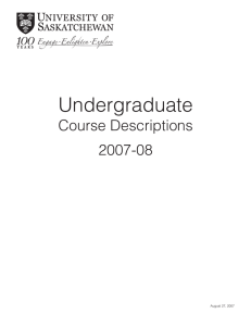 Undergraduate Course Descriptions 2007‑08 August 27, 2007