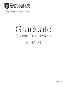 Graduate Course Descriptions 2007‑08 August 27, 2007