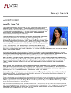 Ramapo Alumni Alumni Spotlight Jennifer Lazar ’06