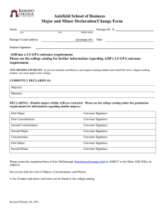 Anisfield School of Business Major and Minor Declaration/Change Form