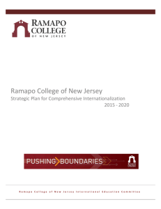 Ramapo College of New Jersey Strategic Plan for Comprehensive Internationalization 2015