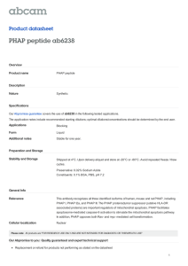 PHAP peptide ab6238 Product datasheet Overview Product name
