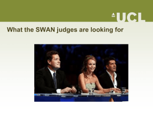 What the SWAN judges are looking for