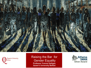 Raising the Bar  for Gender Equality Professor Yvonne Galligan Queen’s University Belfast