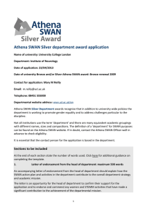 Athena SWAN Silver department award application