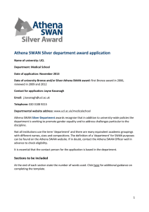 Athena SWAN Silver department award application