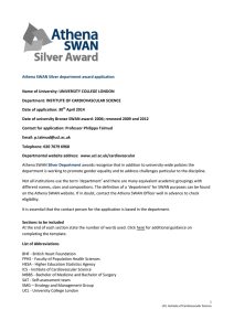 Athena SWAN Silver department award application Department: INSTITUTE OF CARDIOVASCULAR SCIENCE