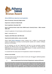 Athena SWAN Bronze department award application Department: Institute for Global Health