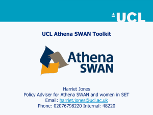 UCL Athena SWAN Toolkit Harriet Jones Email: