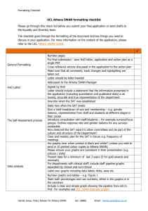 UCL Athena SWAN formatting checklist the Equality and Diversity team.