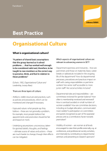 Best Practice Organisational Culture What is organisational culture?