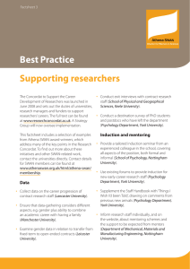 Supporting researchers Best Practice •