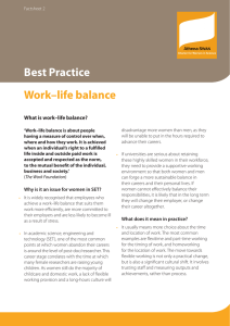 Work–life balance Best Practice What is work–life balance?
