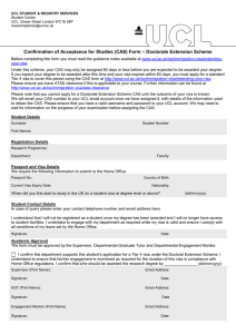 – Doctorate Extension Scheme Confirmation of Acceptance for Studies (CAS) Form