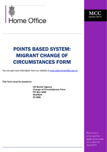 MCC POINTS BASED SYSTEM: MIGRANT CHANGE OF CIRCUMSTANCES FORM