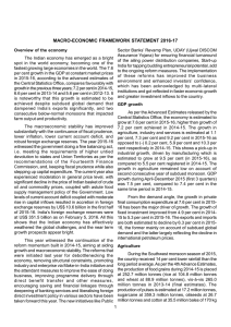 MACRO-ECONOMIC FRAMEWORK STATEMENT 2016-17