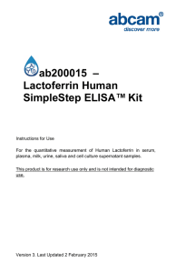 ab200015  – Lactoferrin Human SimpleStep ELISA™ Kit