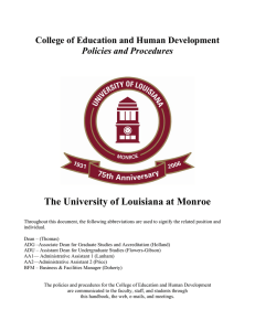 The University of Louisiana at Monroe  Policies and Procedures