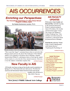 OCCURRENCES Enriching our Perspectives: AIS FACULTY UPDATES