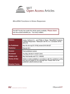 MicroRNA Functions in Stress Responses Please share