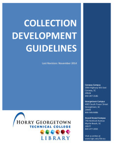 COLLECTION DEVELOPMENT GUIDELINES Last Revision: November 2014