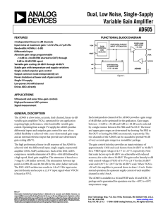 Dual, Low Noise, Single-Supply Variable Gain Amplifier AD605