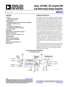 Quad, 235 MHz, DC-Coupled VGA and Differential Output Amplifier AD8264 Data Sheet