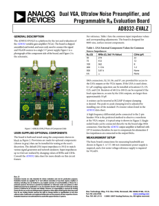 Dual VGA, Ultralow Noise Preamplifier, and Programmable R Evaluation Board AD8332-EVALZ