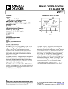 General-Purpose, Low Cost, DC-Coupled VGA AD8337