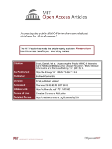 Accessing the public MIMIC-II intensive care relational database for clinical research