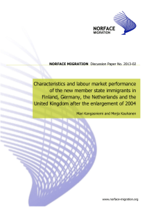 Characteristics and labour market performance Finland, Germany, the Netherlands and the