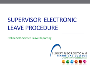 SUPERVISOR  ELECTRONIC LEAVE PROCEDURE Online Self- Service Leave Reporting