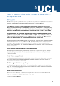 Terms for Terms for University College London