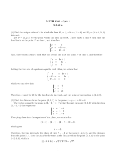 MATH 1260 - Quiz 1 Solution