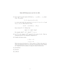 Math 2270 Homework, due Oct 21, 2015. and v