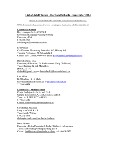 List of Adult Tutors - Hartland Schools – September 2014