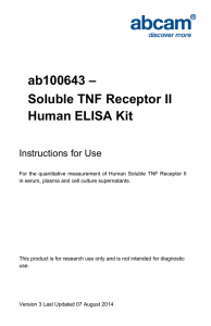 ab100643 – Soluble TNF Receptor II Human ELISA Kit Instructions for Use