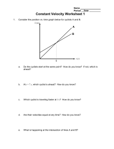 Constant Velocity Worksheet 1 A B