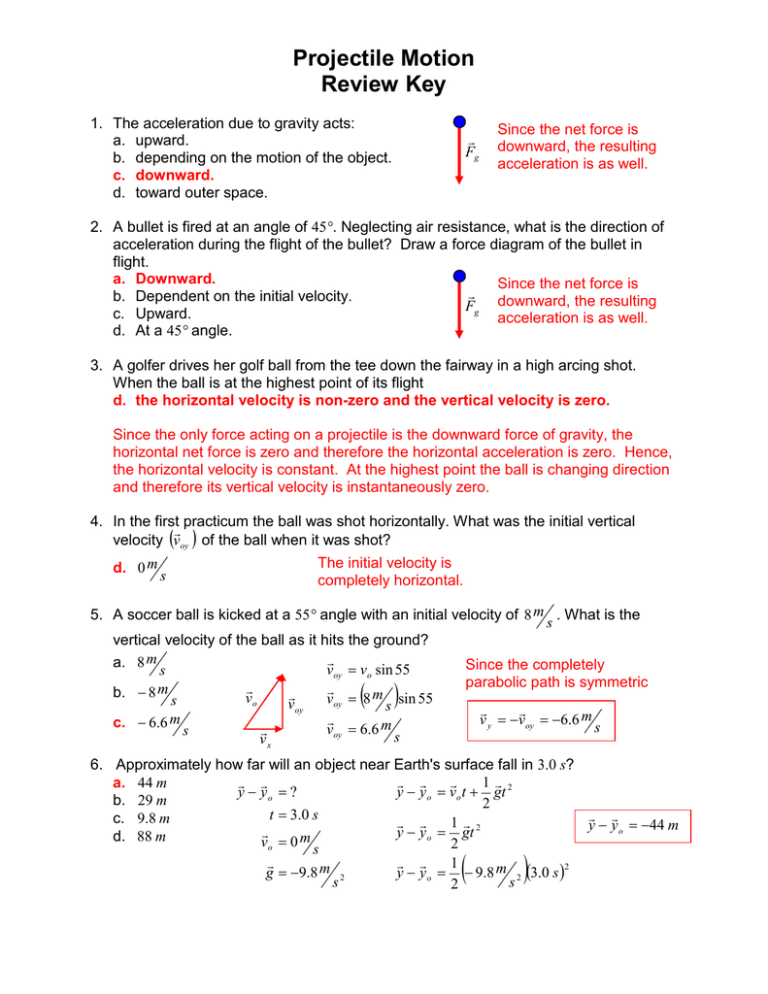 projectile-motion-review-key