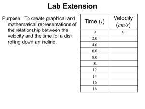Lab Extension Velocity s cm/s