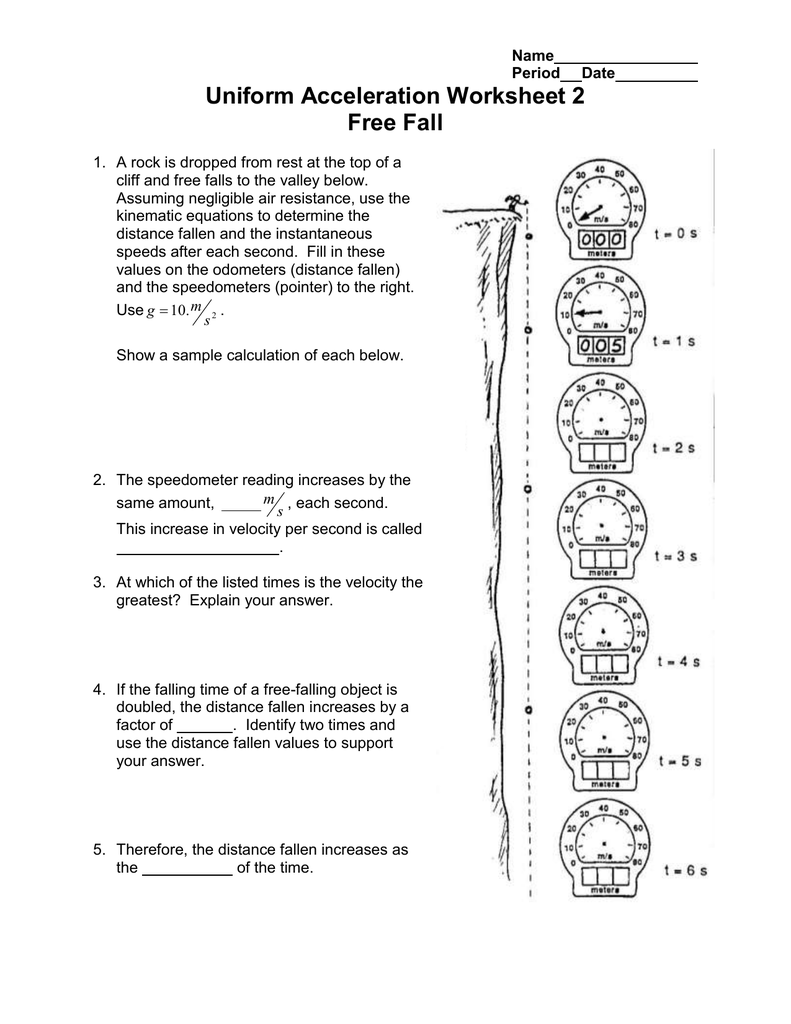 homework(2) acceleration & free fall