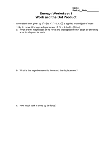 Energy: Worksheet 3 Work and the Dot Product   