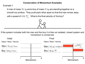 Example 1 Conservation of Momentum Examples