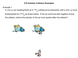 Example 1 2-D Inelastic Collision Examples