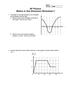 AP Physics Motion in One Dimension Worksheet 3 x 