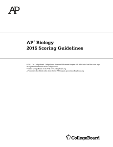 AP Biology 2015 Scoring Guidelines