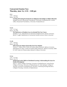 Concurrent Session Two Thursday, June 16, 2:10 – 3:00 pm